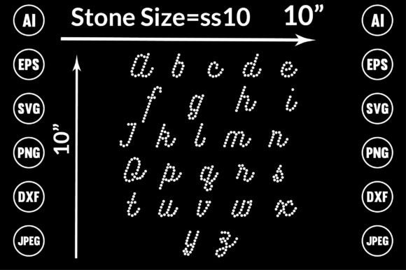 Alphabet, Font Rhinestone Design Graphics