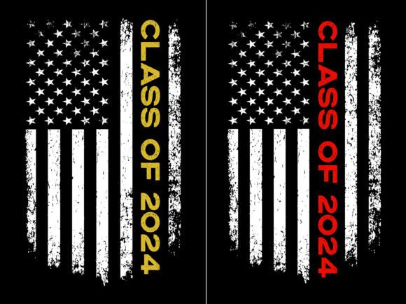 Class of 2024 Flag Design for T-Shirt Graphics