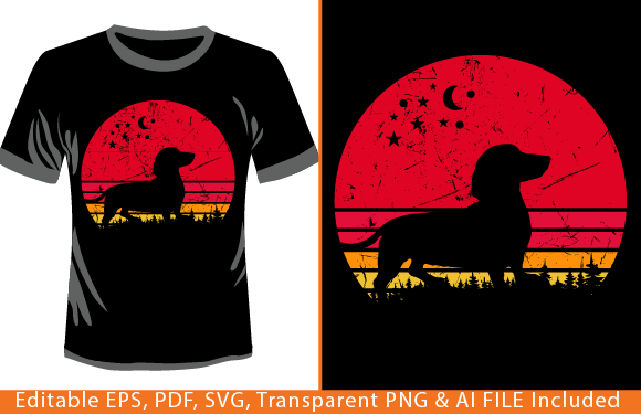 Dachshund Retro T-Shirt Design