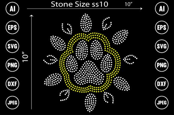Dog Foot Rhinestone Design Graphics