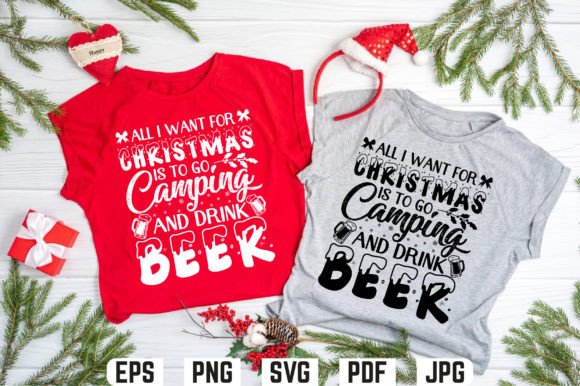 Drink Beer Christmas T-shirt Design Graphics