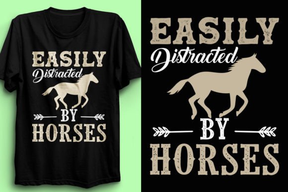 Easily Distracted by Horses Funny Design