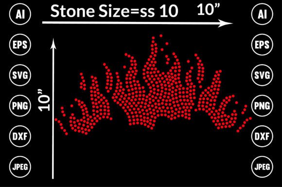 Fire Rhinestone Design Graphics