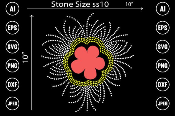 Flower Rhinestone Design Graphics