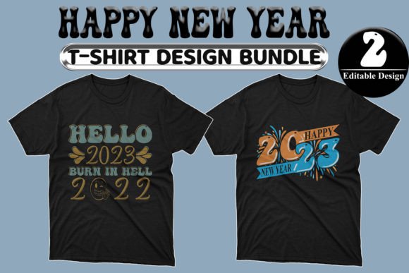 Happy New Year T-shirt Design Bundle-02
