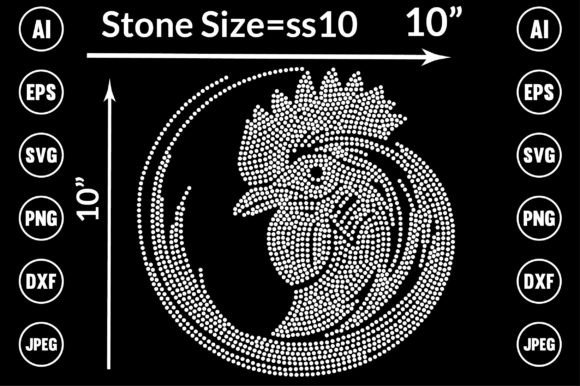 Hen Rhinestone Templates Design
