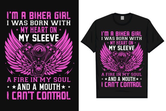 Lady Biker Graphics Tshirt Design
