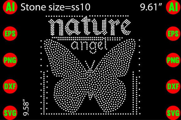 Nature Angel Rhinestone Templates Design