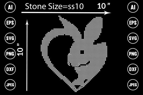 Rabbit Rhinestone Design Graphics