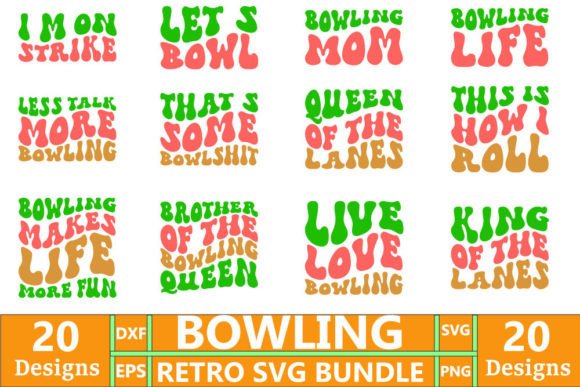 Retro Bowling T-Shirt Design Bundle