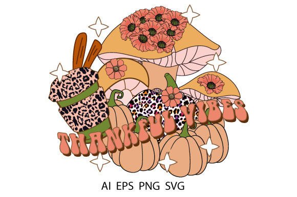 Retro Thanksgiving Sublimation Design Graphics